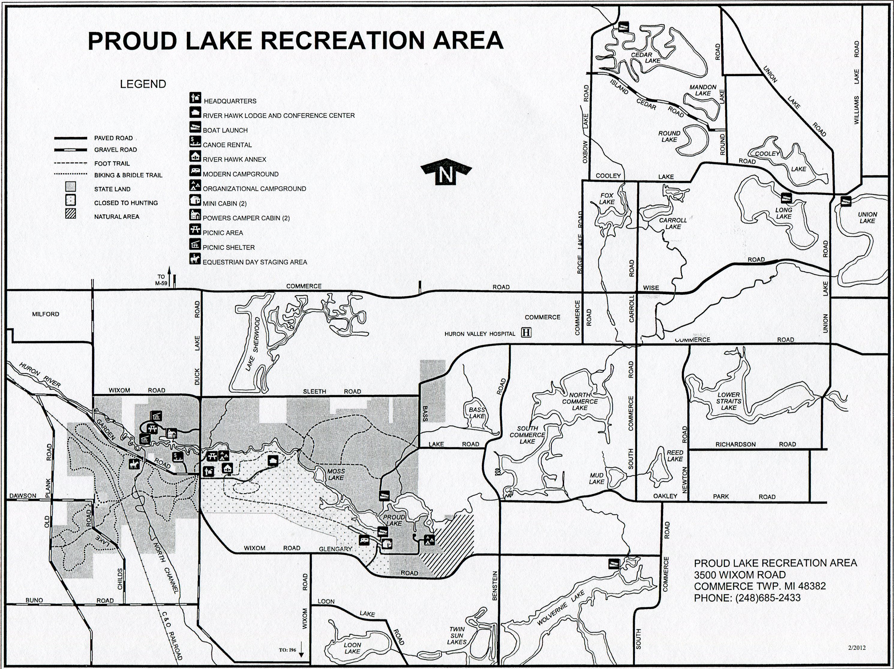 Proud Lake Recreation Area Official Map
